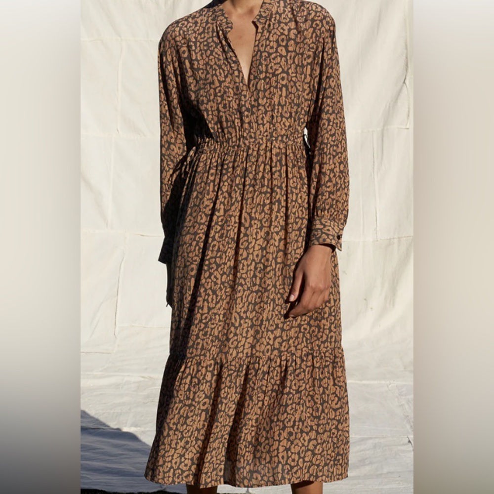 Rails Batik Cheetah Print Midi Dress - medium